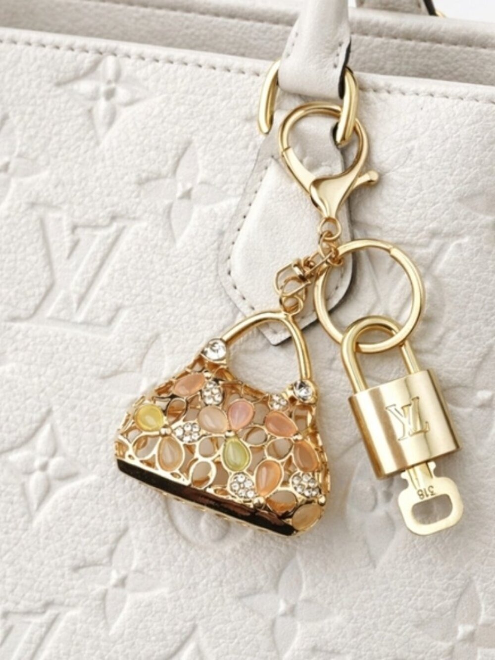 Authentic Louis Vuitton Gold Padlock 🔒 Key Set w/ Unbranded Bag Charm
